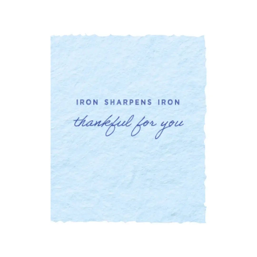 Iron Sharpens Iron Thankful | Christian Greeting Cards