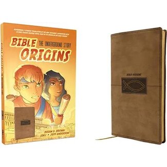 Brian Brown Bible Origins (New Testament + Graphic Novel Origin Stories), Deluxe Edition, Leathersoft, Tan