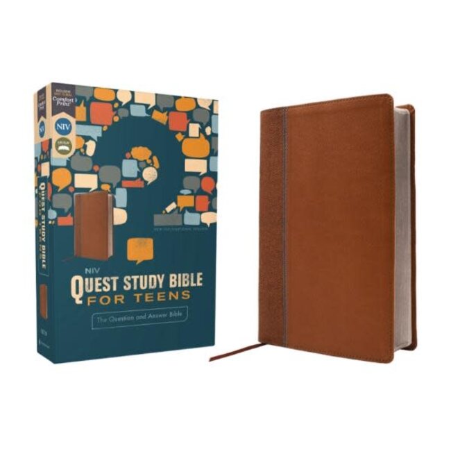 NIV, Quest Study Bible for Teens, Leathersoft, Brown, Comfort Print