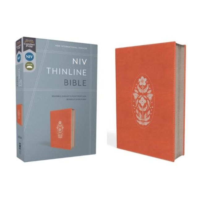 NIV, Thinline Bible, Leathersoft, Coral, Zippered, Red Letter, Comfort Print