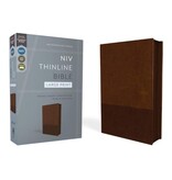 NIV, Thinline Bible, Large Print, Leathersoft, Brown, Zippered, Red Letter, Comfort Print