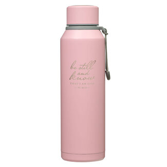Be Still Pink Stainless Steel Water Bottle - Psalm 46:10