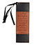 Strong & Courageous Black and Tan Faux Leather Bookmark - Joshua 1:9