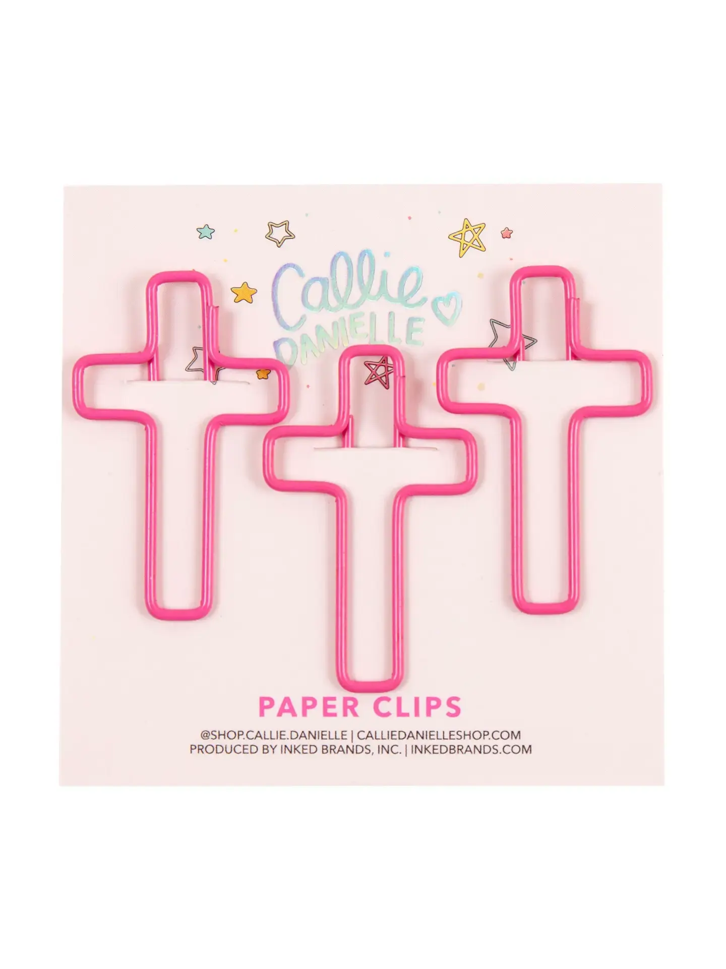 Pink Cross Paperclips