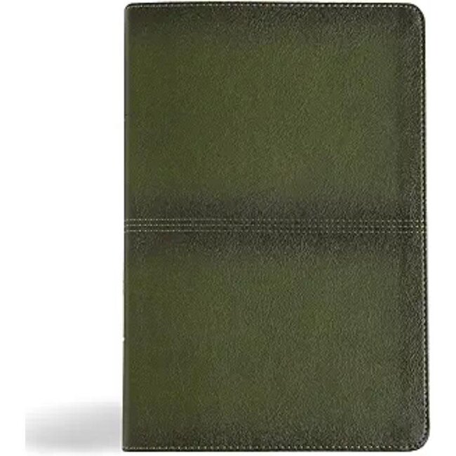 CSB Men's Daily Bible, Olive Leathertouch, Indexed