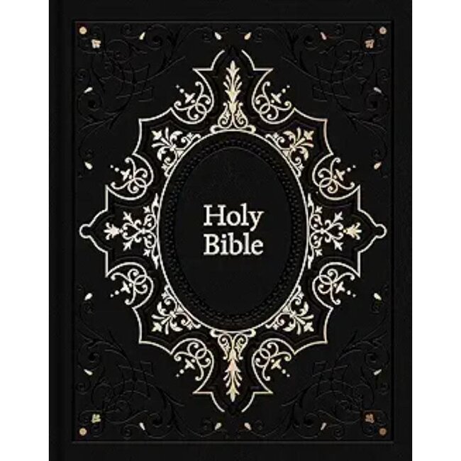KJV Family Bible, Black Ornate, Red Letter Edition, Comfort Print