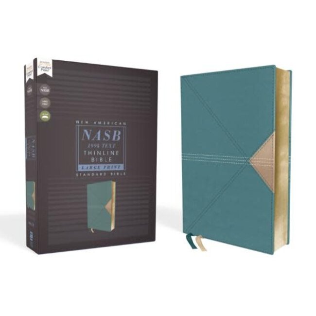 NASB, Thinline Bible, Large Print, Leathersoft, Teal, Comfort Print