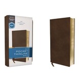 NIV, Pocket Thinline Bible, Leathersoft, Brown, Red Letter, Comfort Print