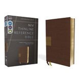 NIV, Thinline Reference Bible, Leathersoft, Brown, Red Letter, Comfort Print