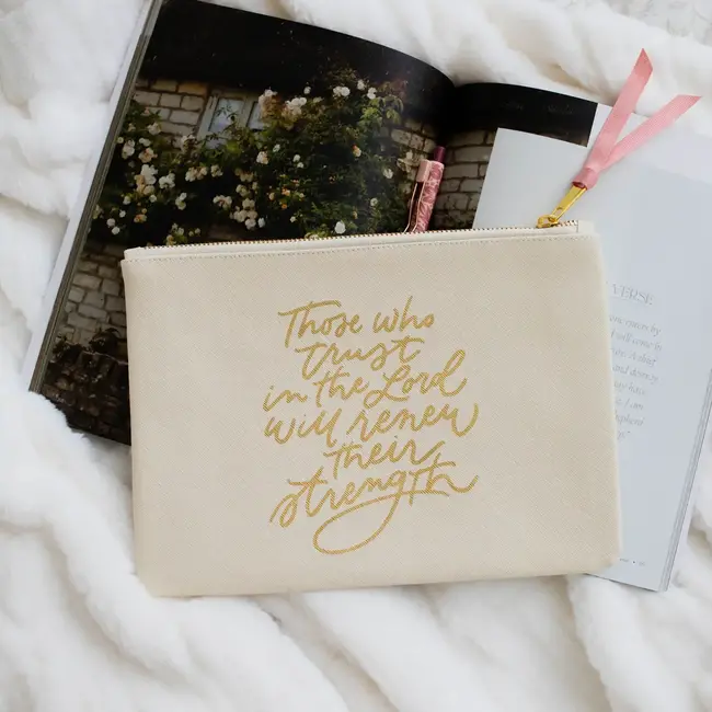 Isaiah 40:31 Accessory Pouch - Natural