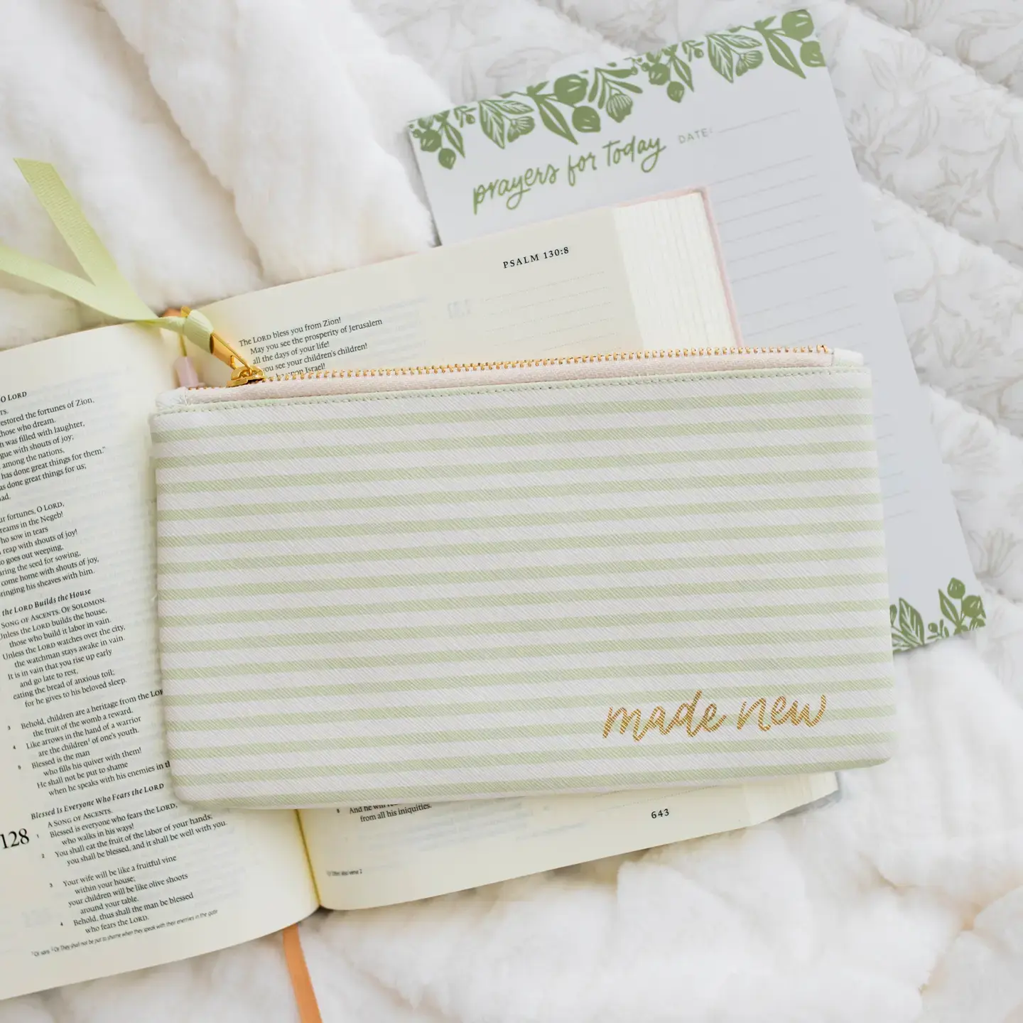 Made New Pencil Pouch - Green Stripe