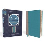 NIV Study Bible, Fully Revised Edition, Leathersoft, Teal/Gray, Red Letter, Comfort Print