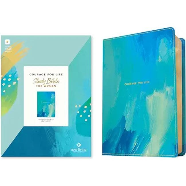 Ann White NLT Courage For Life Study Bible for Woman- Brushed Aqua Blue