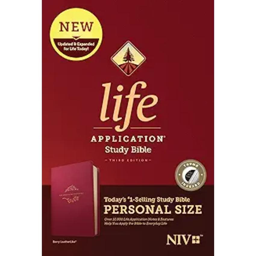 NIV Life Application Study Bible 3rd Ed., Pers. Size LL Berry - Indexed