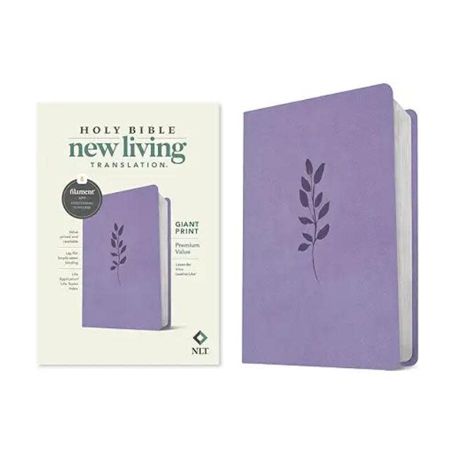 NLT Giant Print Premium Value Bible, FEE Lavender Vine