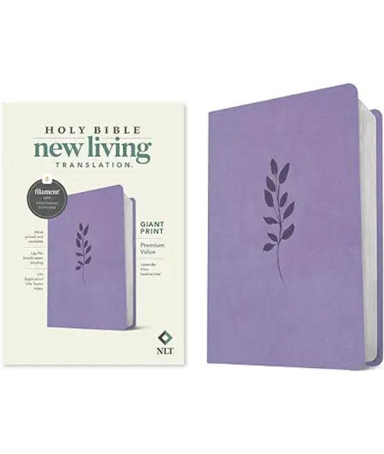 TYNDALE NLT Giant Print Premium Value Bible, FEE Lavendar Vine