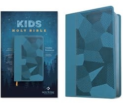 NLT Kids Bible, Thinline Reference Edition, Camo Blue LeatherLike, Red Letter
