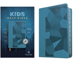 NLT Kids Bible, Thinline Reference Edition, Camo Blue LeatherLike, Thumb Indexed, Red Letter