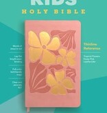 NLT Kids Bible, Thinline Reference Edition, Leatherlike, Tropical Flowers Dusty Pink, Red Letter