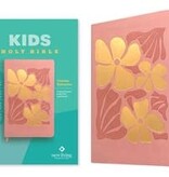 NLT Kids Bible, Thinline Reference Edition, Leatherlike, Tropical Flowers Dusty Pink, Red Letter