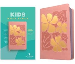 NLT Kids Bible, Thinline Reference Edition, Leatherlike, Tropical Flowers Dusty Pink, Red Letter