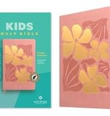 NLT Kids Bible, Thinline Reference Edition, LeatherLike, Indexed, Tropical Flowers Dusty Pink, Red Letter