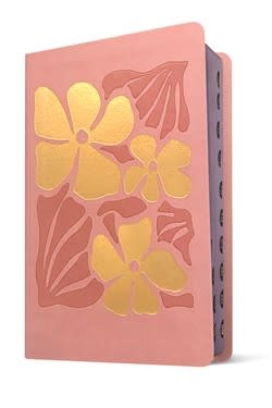 NLT Kids Bible, Thinline Reference Edition, LeatherLike, Indexed, Tropical Flowers Dusty Pink, Red Letter