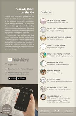 NLT Student Bible, Thinline Reference, Filament Enabled (LeatherLike, Overflow Black, Indexed, Red Letter