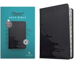 NLT Student Bible, Thinline Reference, Filament Enabled (LeatherLike, Overflow Black, Indexed, Red Letter