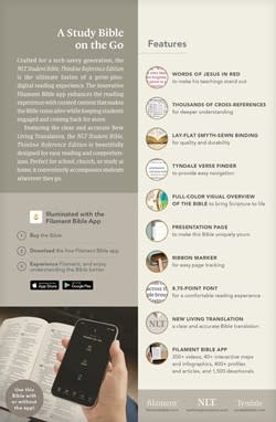 NLT Student Bible, Thinline Reference, Filament-Enabled Edition, LeatherLike, Indexed, Tropical Iris Teal Blue, Red Letter