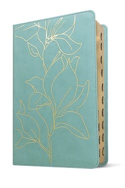 NLT Student Bible, Thinline Reference, Filament-Enabled Edition, LeatherLike, Indexed, Tropical Iris Teal Blue, Red Letter
