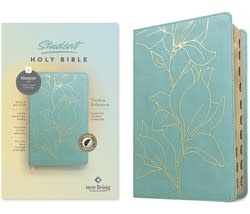 NLT Student Bible, Thinline Reference, Filament-Enabled Edition, LeatherLike, Indexed, Tropical Iris Teal Blue, Red Letter