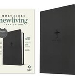NLT Large Print Premium Value Thinline Bible, Filament-Enabled Edition, LeatherLike, Black Cross
