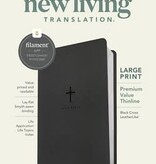 NLT Large Print Premium Value Thinline Bible, Filament-Enabled Edition, LeatherLike, Black Cross