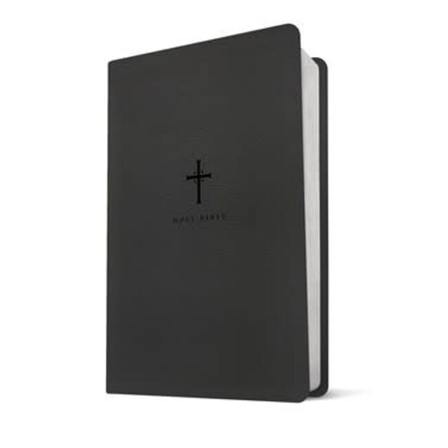 NLT Large Print Premium Value Thinline Bible, Filament-Enabled Edition, LeatherLike, Black Cross