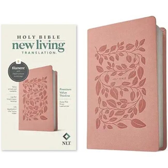 NLT Premium Value Thinline Bible, Filament-Enabled Edition, LeatherLike, Dusty Pink Vines