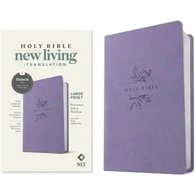 NLT Large Print Premium Value Thinline Bible, Filament-Enabled Edition, LeatherLike, Lavender Song