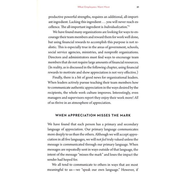 The 5 Languages of Appreciation in the Workplace: Empowering Organizations by Encouraging People