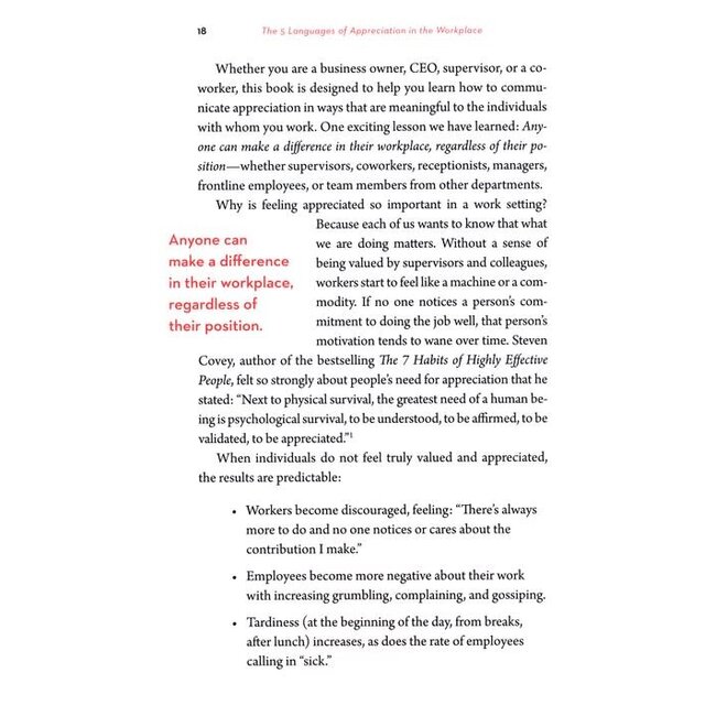 The 5 Languages of Appreciation in the Workplace: Empowering Organizations by Encouraging People