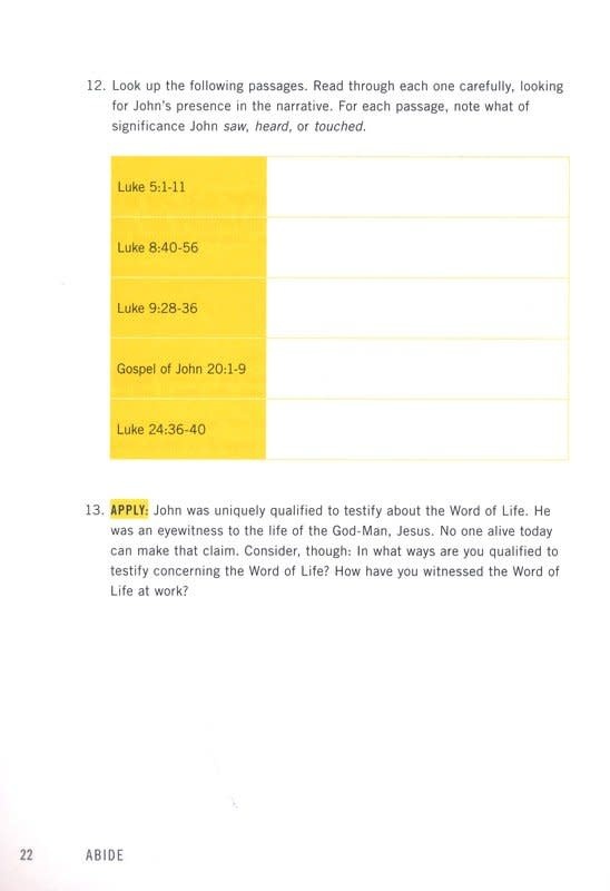 Abide - Bible Study Book with Video Access: A Study of 1, 2, and 3 John ...