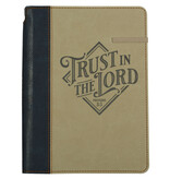 Trust in the Lord Black and Sand Faux Leather Classic Journal with Pen Holder - Proverbs 3:5