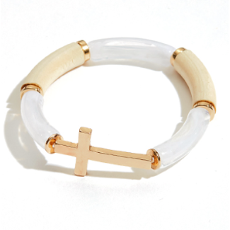 Resin Bracelet Ivory/Gold