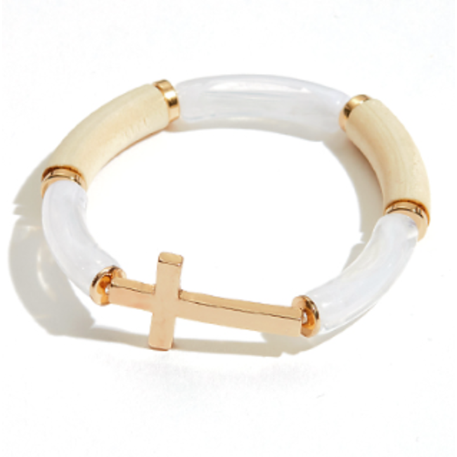 Resin Bracelet Ivory/Gold