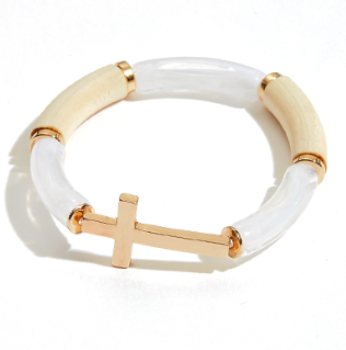Resin Bracelet Ivory/Gold