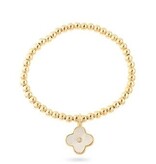 MOP Clover Charm Ball Chain Bracelet