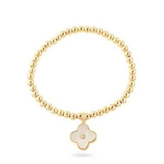 MOP Clover Charm Ball Chain Bracelet