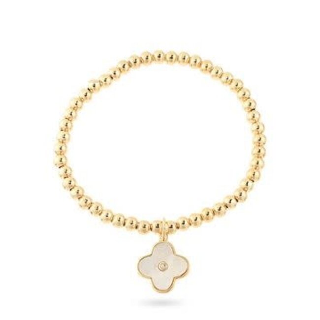 MOP Clover Charm Ball Chain Bracelet