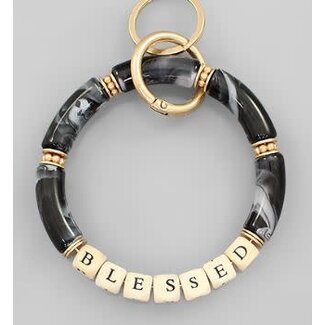 Blessed Resin Bar Keychain - Black