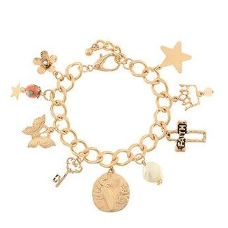 Faith Cross & Multi Style Charm Bracelet