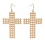 Cross Embossed Metal Earrings